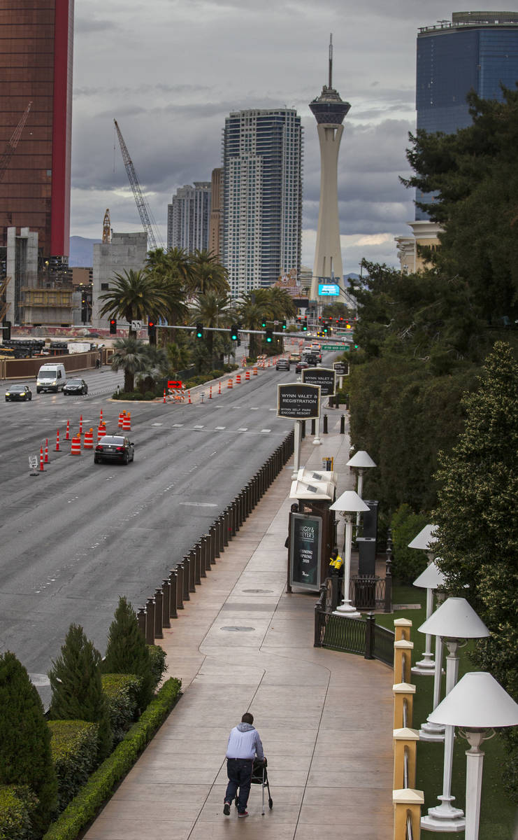 The Las Vegas Strip is largely empty after Gov. Steve Sisolak ordered a mandatory shutdown of m ...