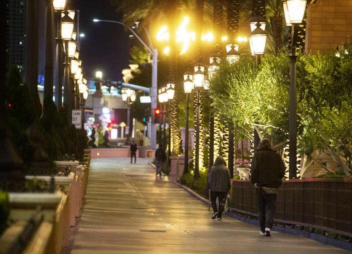 The Las Vegas Strip is largely empty after Gov. Steve Sisolak ordered a mandatory shutdown of m ...