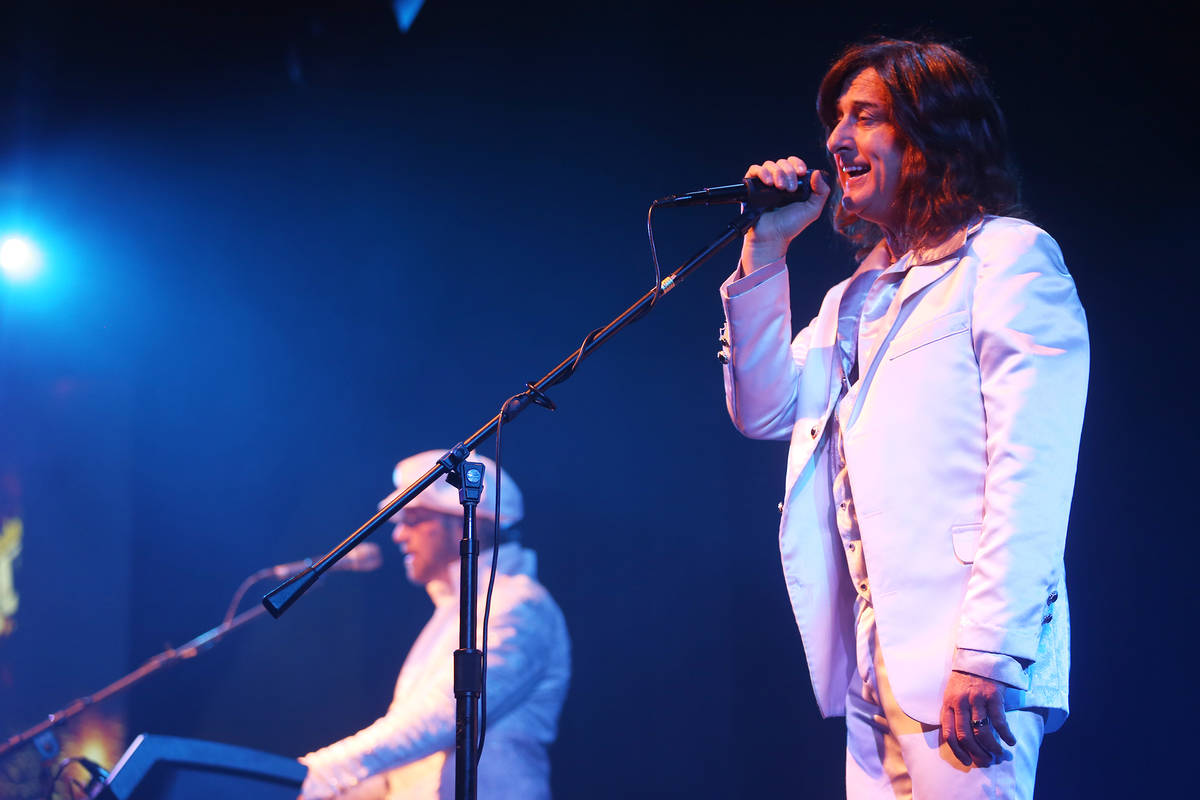 David Scott as Robin Gibb of the Australian Bee Gees, a Bee Gee tribute band, performs at the T ...