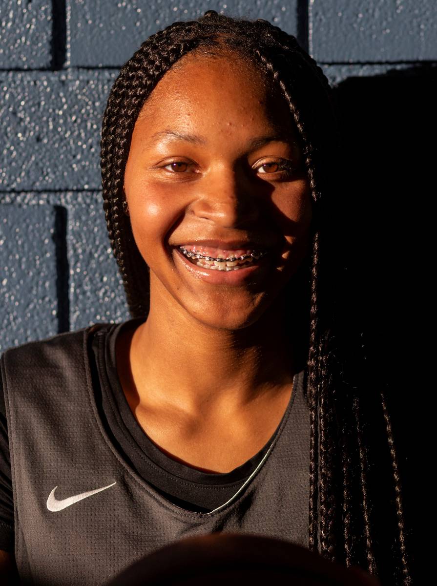 Centennial junior Taylor Bigby poses for a portrait after a varsity girls practice at Centennia ...