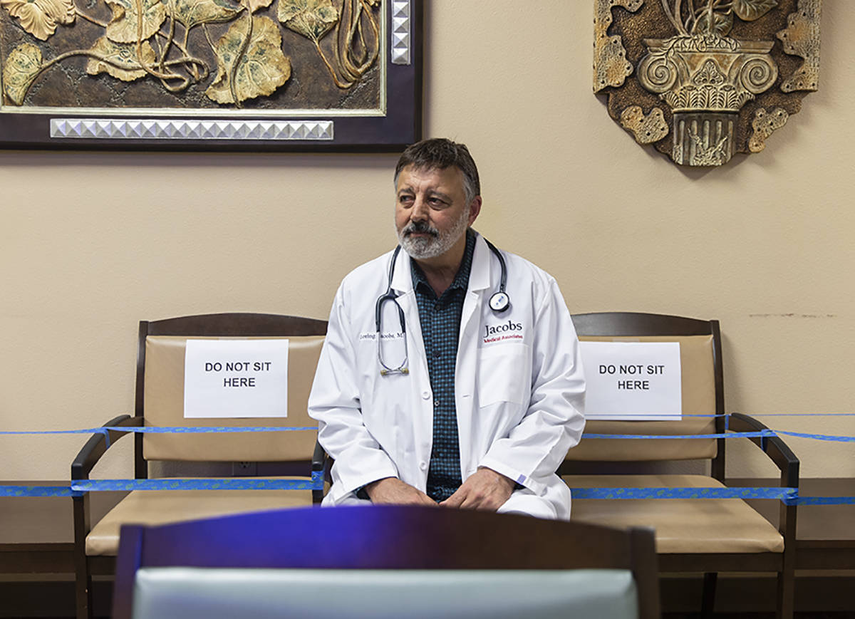 Primary care physician Dr. Loring Jacobs at his office in Henderson on Friday, March 20, 2020. ...