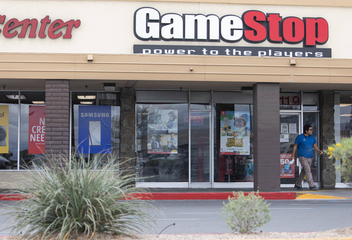 The GameStop store at 2119 East Lake Mead Boulevard remains open despite a call for nonessentia ...