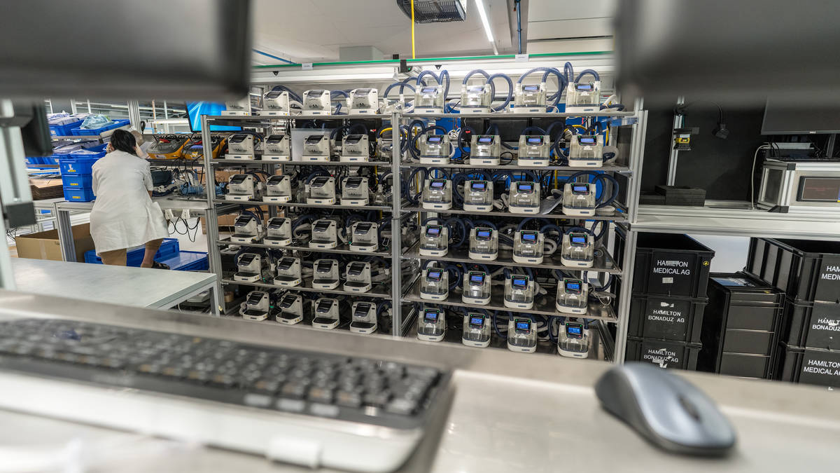 Reno-based Hamilton Medical's ventilator manufacturing facility is located in Domat Ems, Switze ...