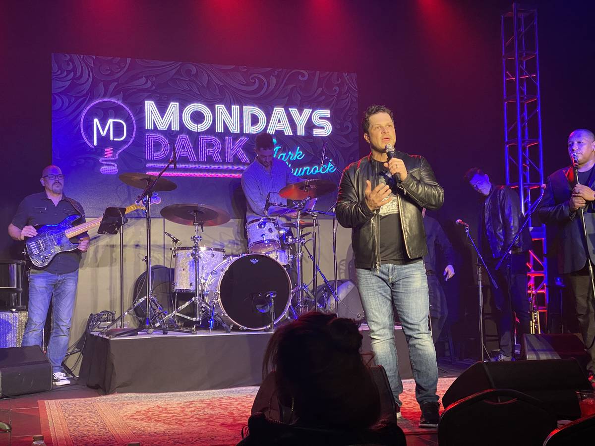 Mark Shunock plays to the cameras during Mondays Dark's live stream event on Monday, March 16, ...