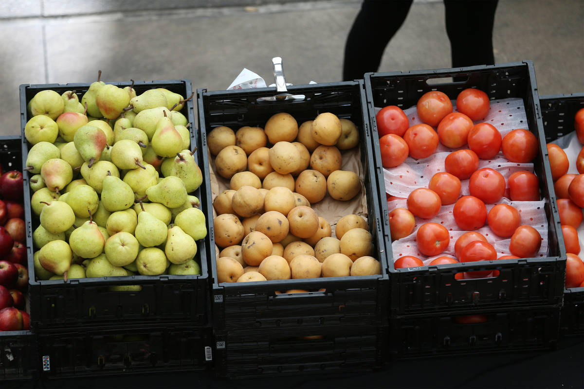 Produce at the Las Vegas Farmers Market in Downtown Summerlin in Las Vegas, Saturday, March 21, ...