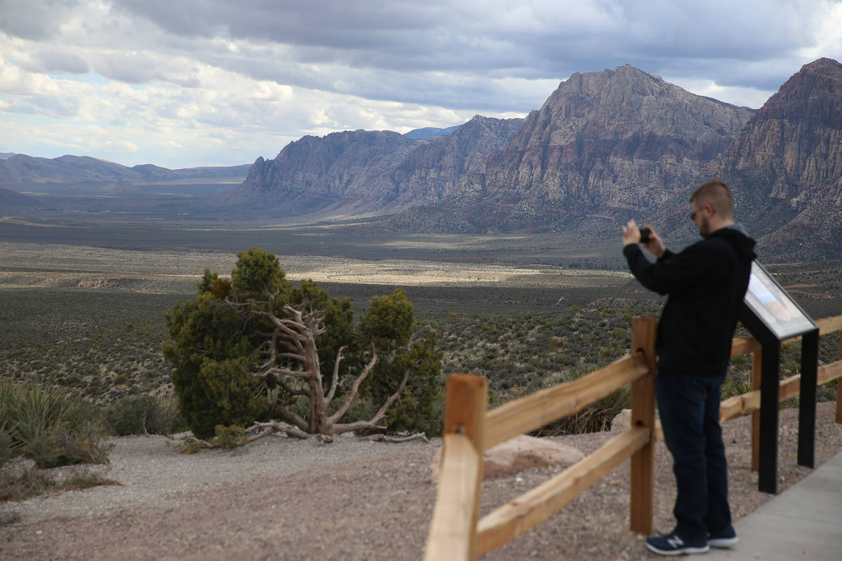 The view from Red Rock Canyon scenic loop in Las Vegas, Saturday, March 21, 2020. (Erik Verduzc ...