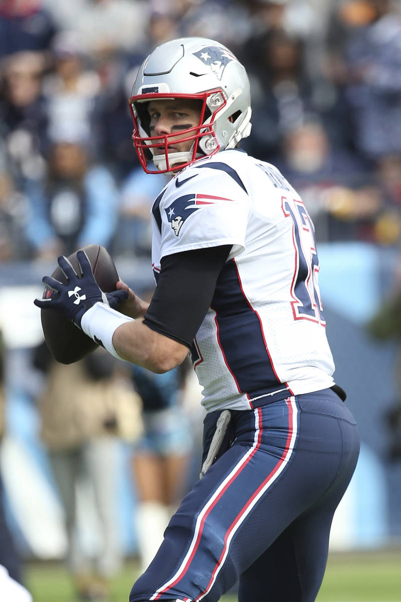 New England Patriots quarterback Tom Brady #12 during an NFL football game between the New Engl ...