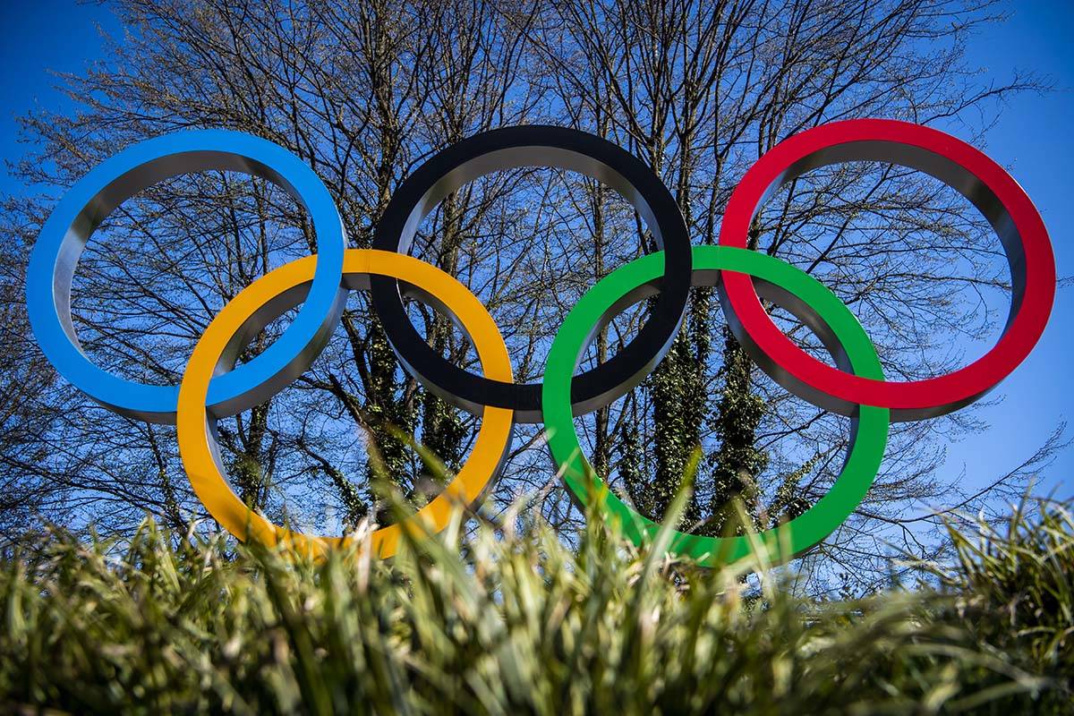 The Olympic rings are pictured at the entrance of the IOC, International Olympic Committee head ...