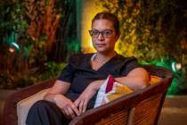 Nurse Geoconda Hughes at home on Monday, March 23, 2020 in Las Vegas. (L.E. Baskow/Las Vegas Re ...