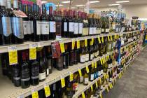 The liquor aisle at CVS Pharmacy at Russell and Fort Apache roads is well stocked on Tuesday, M ...