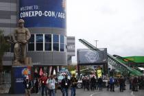 Conventioneers at the ConExpo-Con/Ag 2020 at the Las Vegas Convention Center Tuesday, March 10 ...