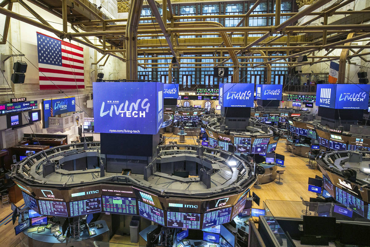 This photo provided by the New York Stock Exchange shows the unoccupied NYSE trading floor, clo ...
