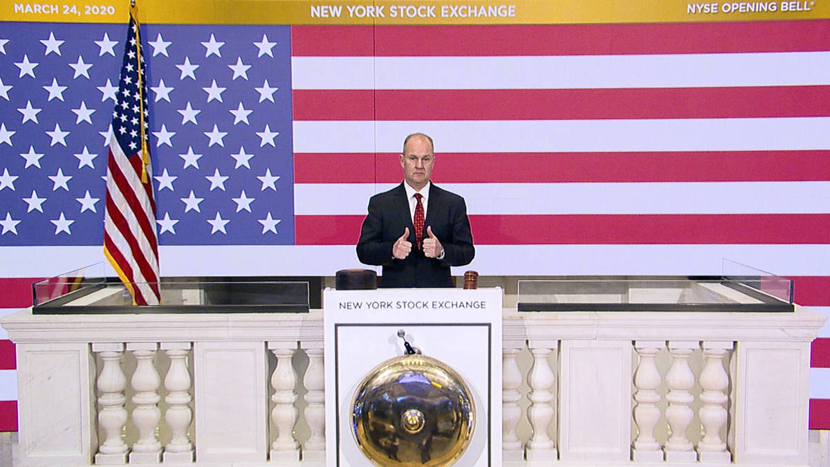 In this photo provided by the New York Stock Exchange, Chief Security Officer Kevin Fitzgibbons ...