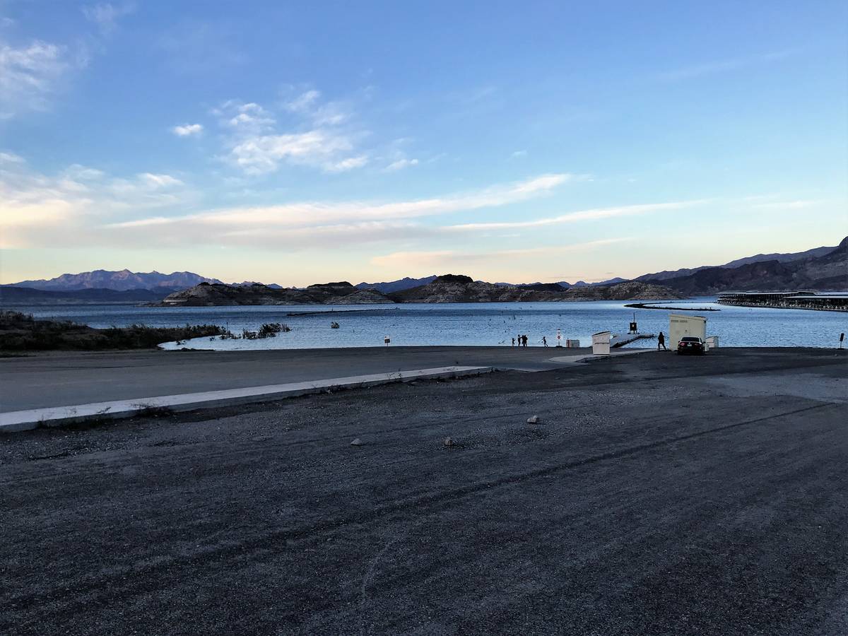 Hemenway Launch Ramp at Lake Mead is nearly vacant as COVID-19 related closures take effect, bu ...