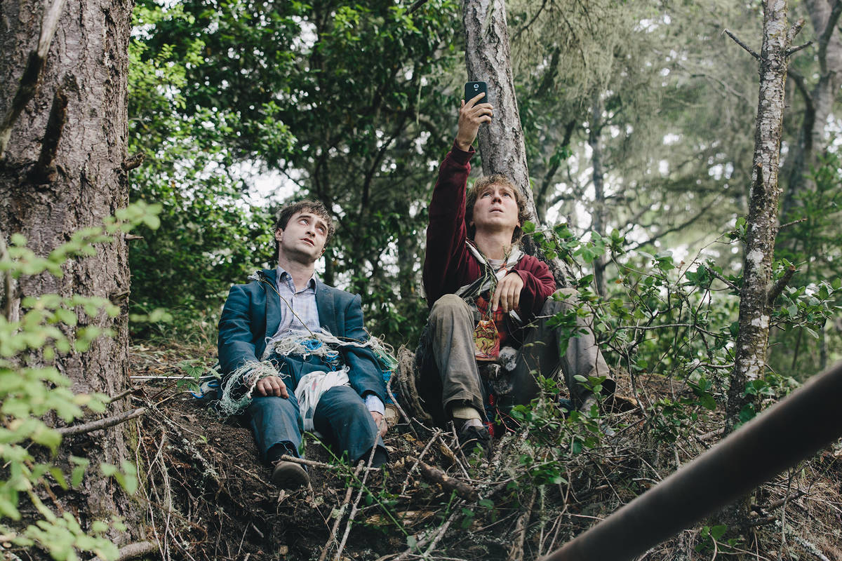 Daniel Radcliffe, left, and Paul Dano in SWISS ARMY MAN. Photo by Joyce Kim, courtesy of A24.
