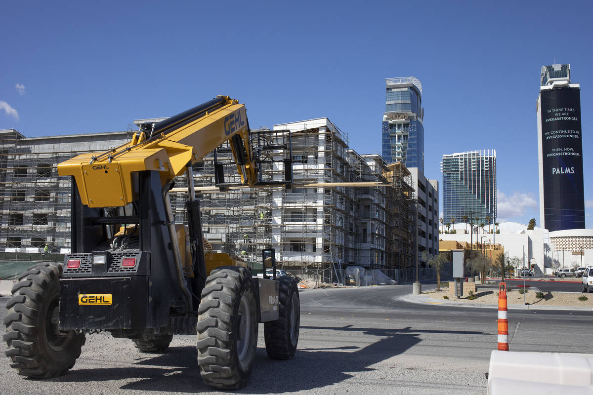 A construction site next to Palms on Friday, March 27, 2020, in Las Vegas. (Ellen Schmidt/Las V ...