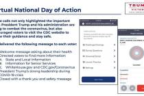 A Google Slide showing instructions for volunteers making calls to voters for President Trump's ...