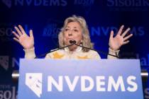 Congresswoman Dina Titus speaks during an election night event hosted by the Nevada Democrats o ...