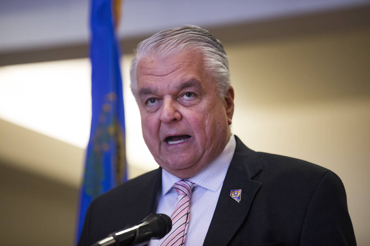 Gov. Steve Sisolak discusses measures to help the public with housing stability amid the COVID- ...