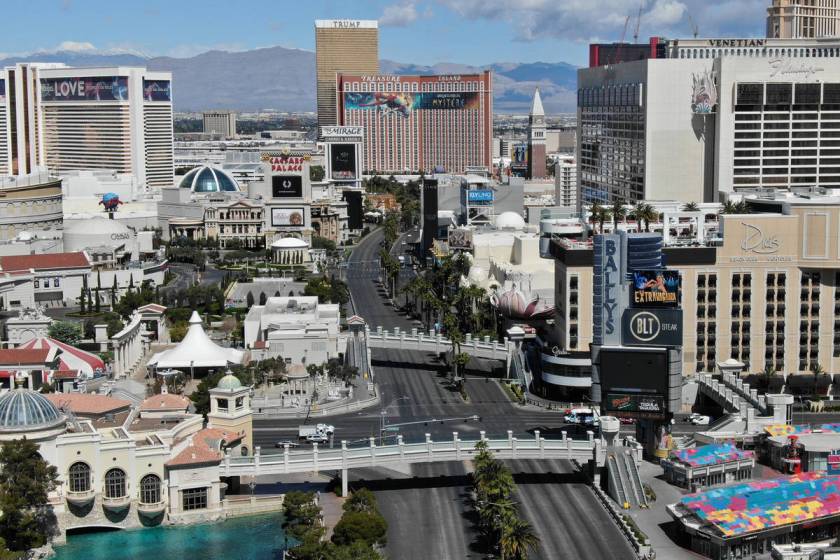 Las Vegas Strip empty due to coronavirus shutdown Drone video Las