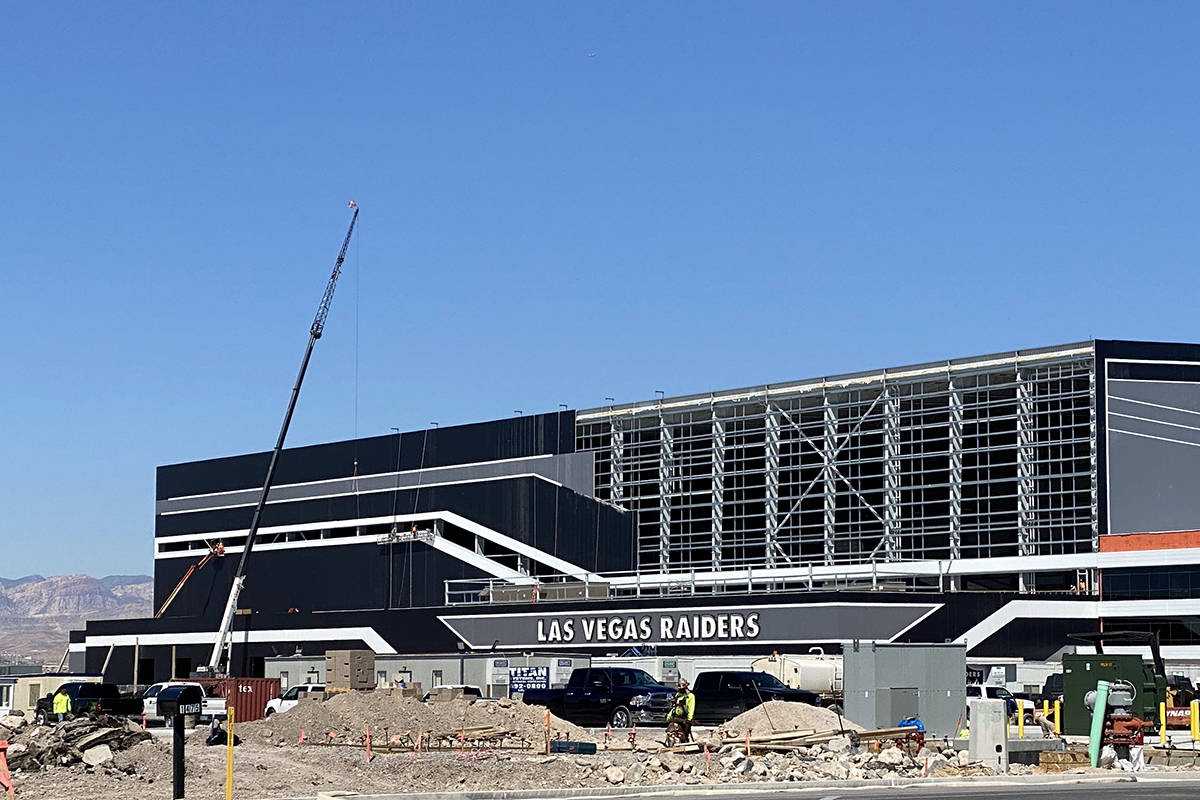 Work continues Monday, March 30, 2020, at the Raiders headquarters facility in Henderson. (Mick ...