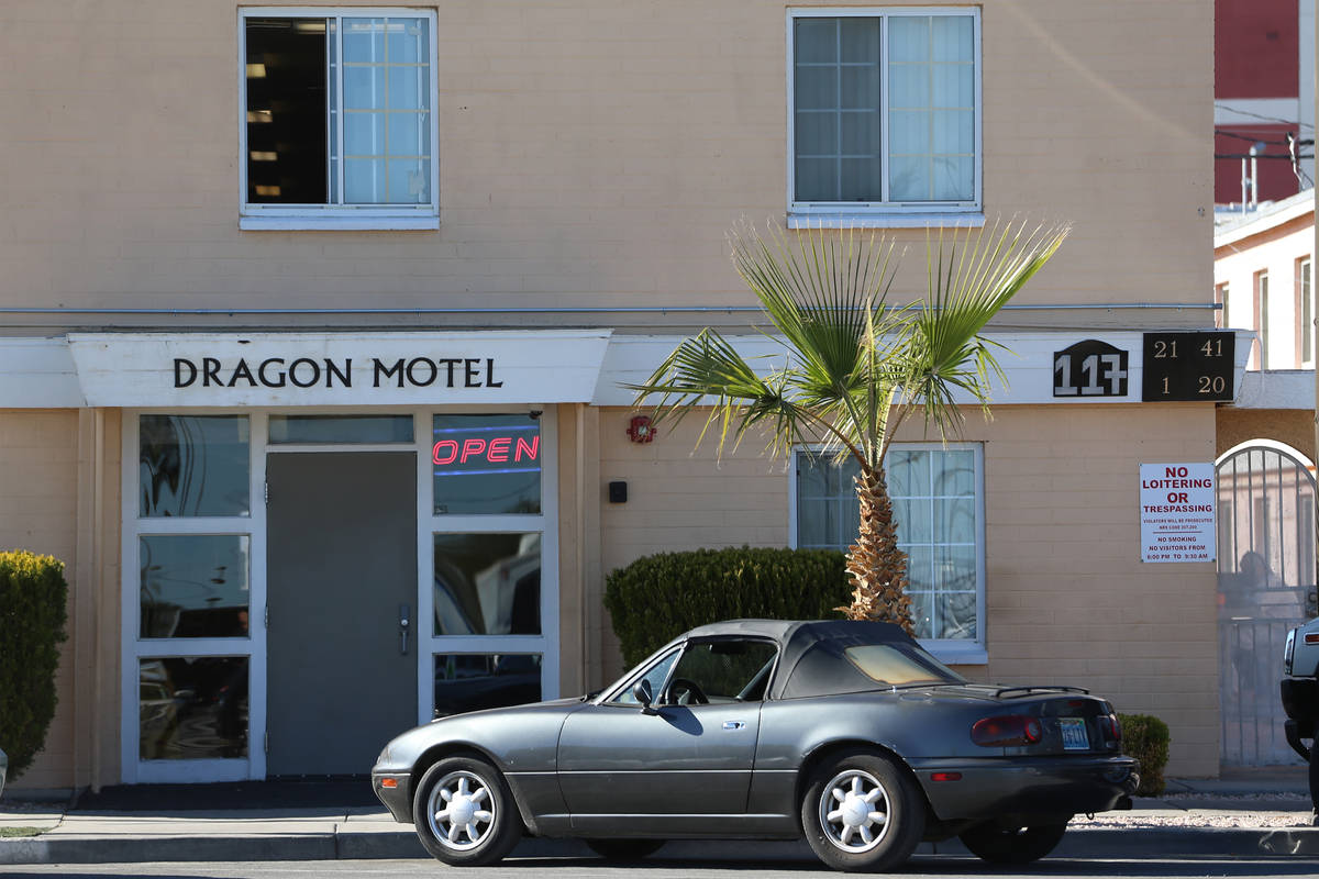 Dragon Motel in Las Vegas, Wednesday, Feb. 26, 2020. (Erik Verduzco / Las Vegas Review-Journal) ...