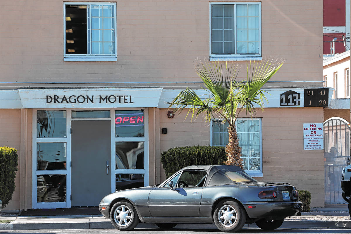 Dragon Motel in Las Vegas, Wednesday, Feb. 26, 2020. (Erik Verduzco / Las Vegas Review-Journal) ...