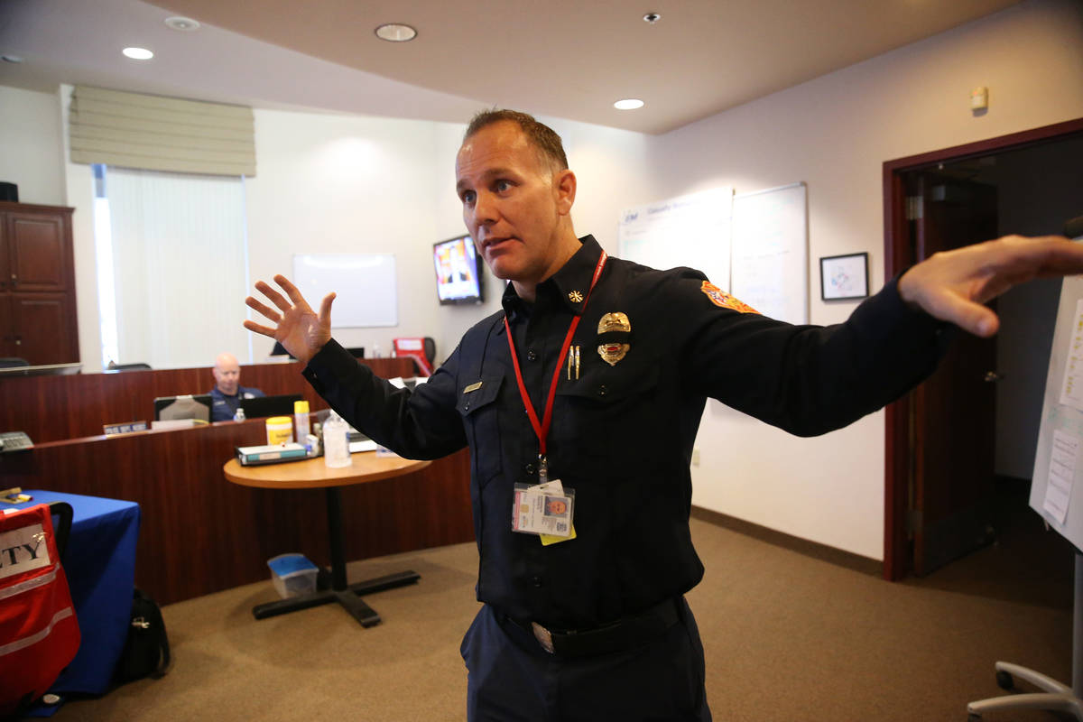 Deputy Fire Chief Travis Anderson, serving as emergency manager, is interviewed about the City ...