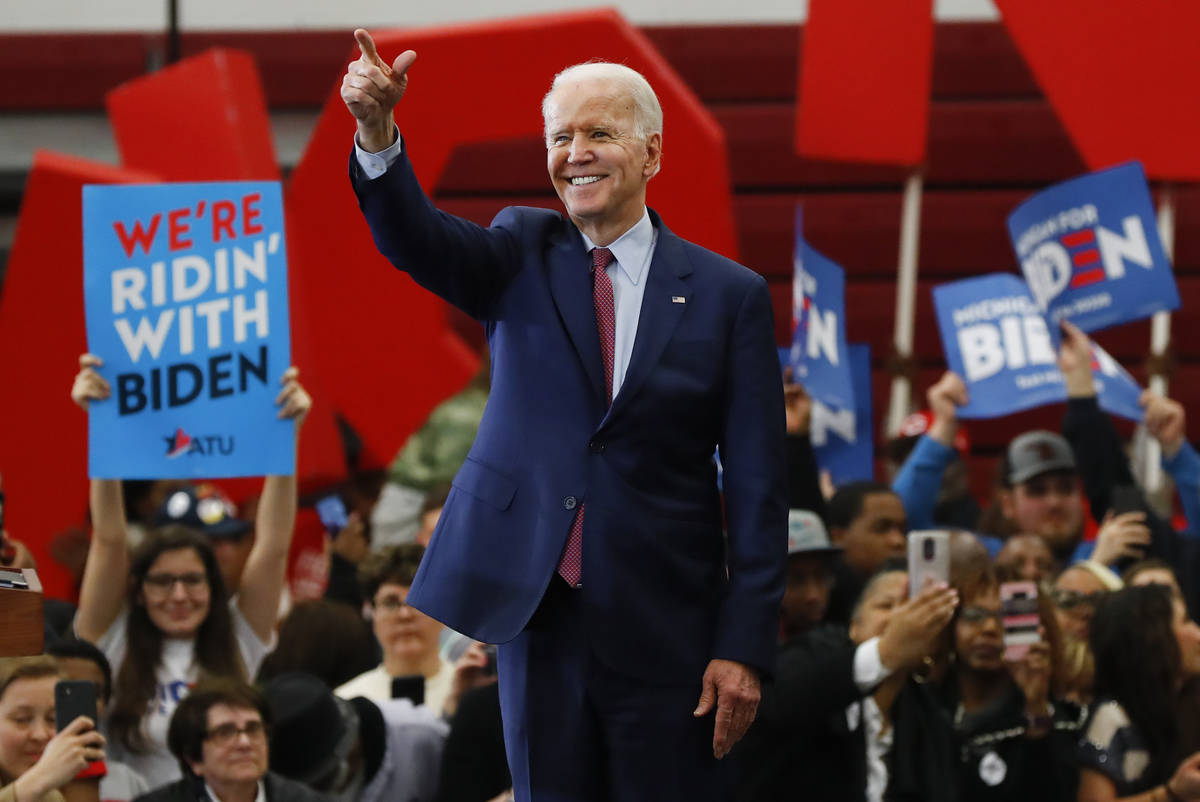 FILE - In this March 9, 2020, file photo Democratic presidential candidate former Vice Presiden ...