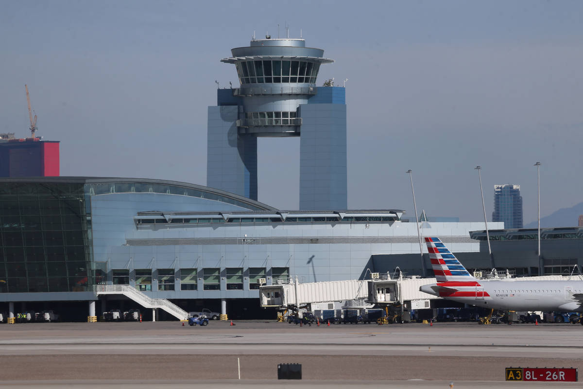McCarran International Airport in Las Vegas, Thursday, March 19, 2020. (Erik Verduzco / Las Veg ...