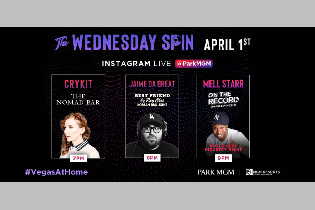 A promotional image of Park MGM's "The Wednesday Spin" virtual DJ party. (Park MGM)