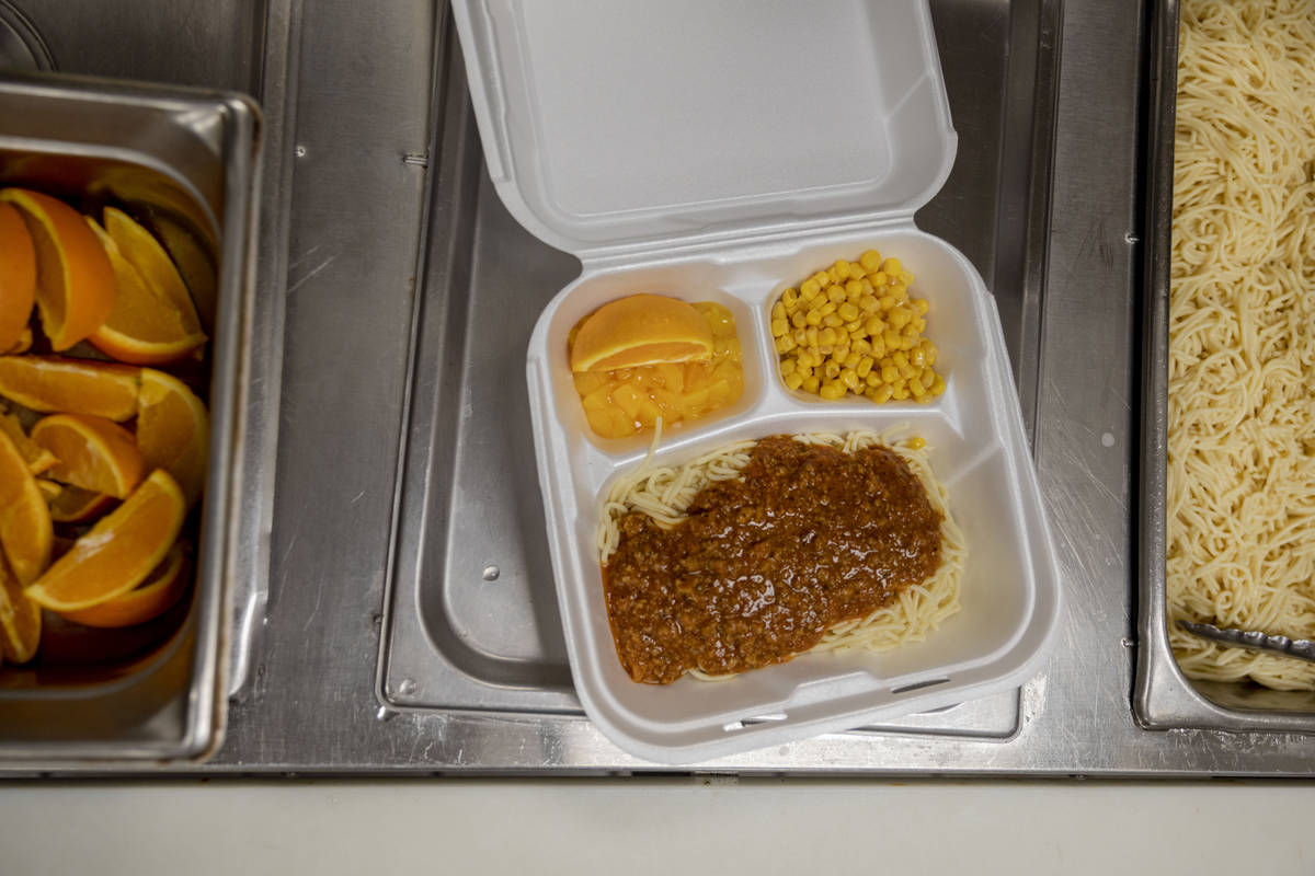 A spaghetti lunch is ready to be delivered, at Martin Luther King Jr. Senior Center that is clo ...