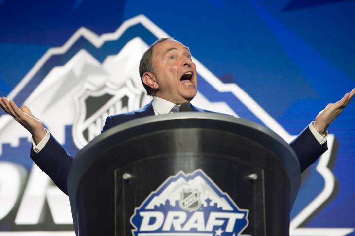 NHL Commissioner Gary Bettman opens the hockey league's draft in Vancouver, British Columbia, F ...