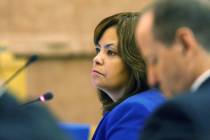 Yolanda King attends a meeting of the Clark County Board of Commissioners at Clark County Gover ...