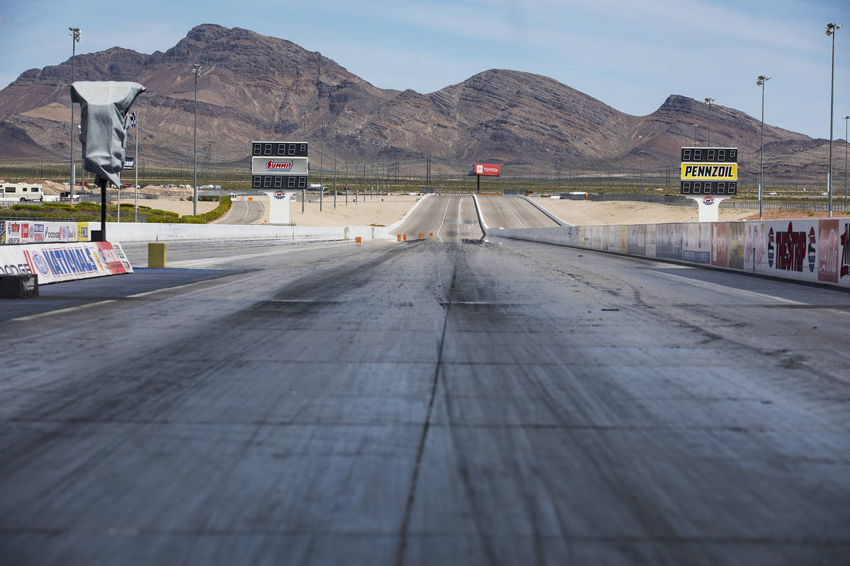 The Strip at the Las Vegas Motor Speedway in Las Vegas, Sunday, April 5, 2020. Sunday would hav ...