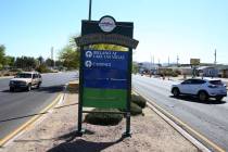 The city of Henderson sign on Lake Mead Parkway photographed on Wednesday, April 25, 2018, in H ...
