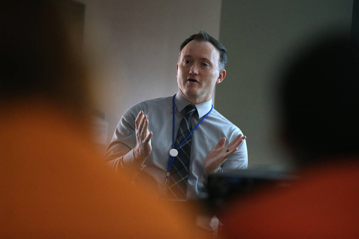 Dr. Chad Kingsley, regional trauma coordinator for the Southern Nevada Health District, speaks ...