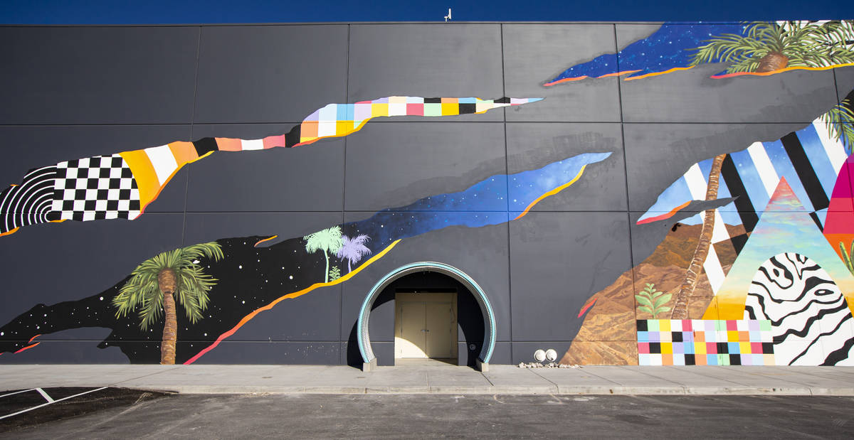 A view of a mural by Eric Vozzola at Area15 in Las Vegas on Thursday, April 2, 2020. (Chase Ste ...