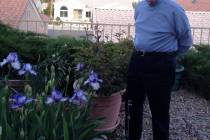 Jerome "Jerry" Countess in the backyard garden of his Summerlin home. (Jane Seda)