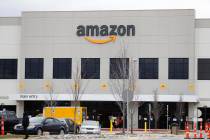 The Amazon DTW1 fulfillment center is shown in Romulus, Mich., Wednesday, April 1, 2020. Employ ...