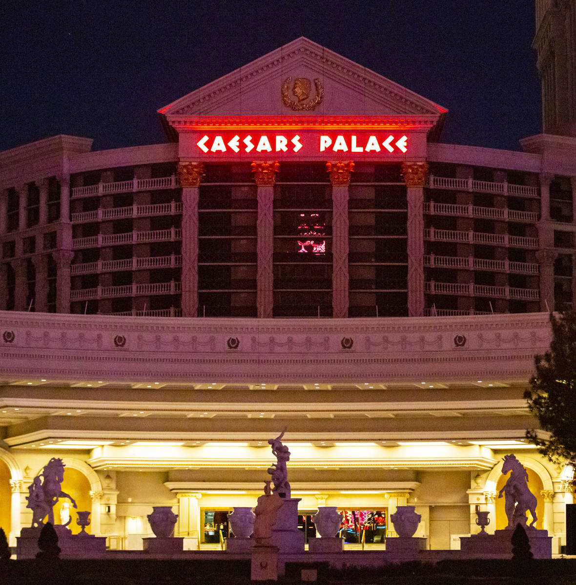 A view of Caesars Palace in Las Vegas on Thursday, April 2, 2020. Caesars Entertainment Corp. a ...