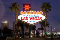 The Welcome to Fabulous Las Vegas sign is shown Nov. 20, 2019. (Elizabeth Page Brumley/Las Vega ...
