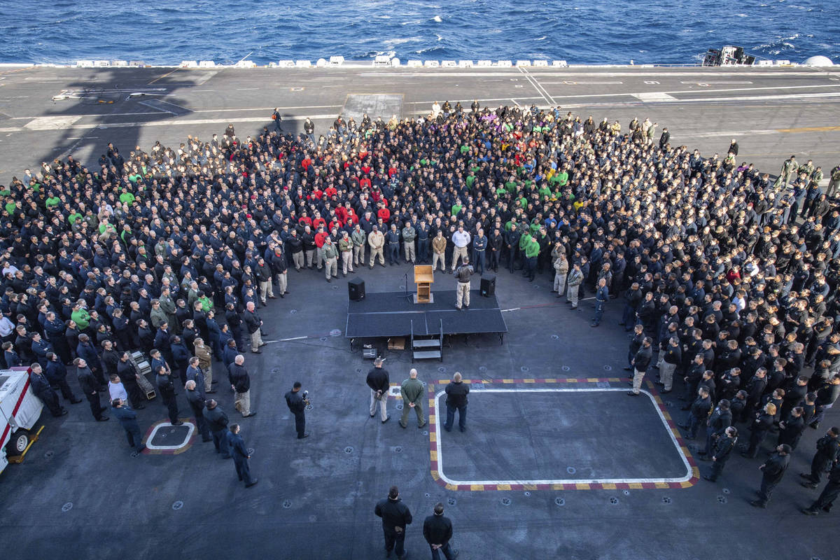 FILE - In this Dec. 15, 2019, file photo, U.S.Navy Capt. Brett Crozier, commanding officer of t ...
