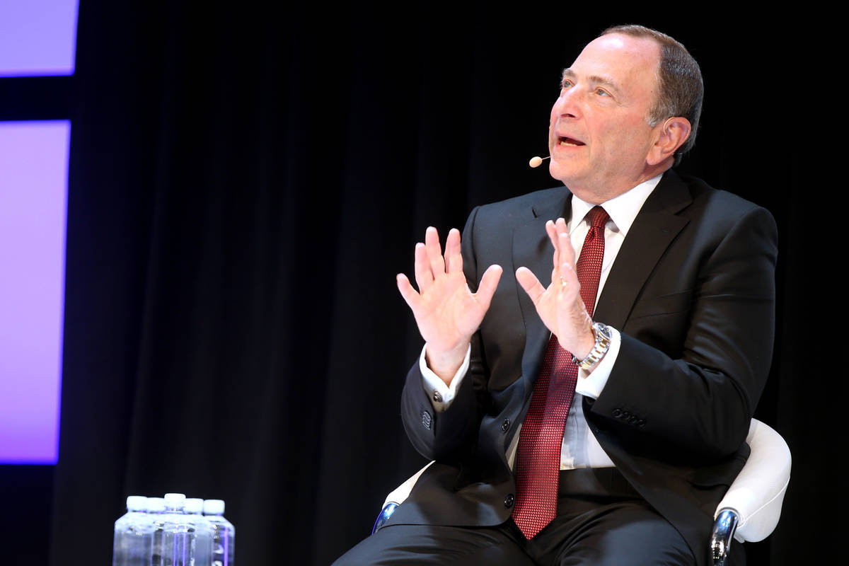 NHL commissioner Gary Bettman on a sports betting panel during the 2019 Global Gaming Expo at t ...