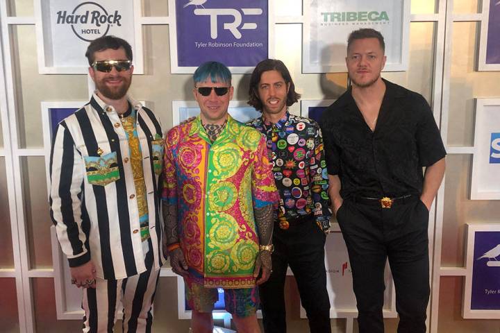 Imagine Dragons, from left: Daniel Platzman, Ben McKee, Wayne Sermon and Dan Reynolds are shown ...
