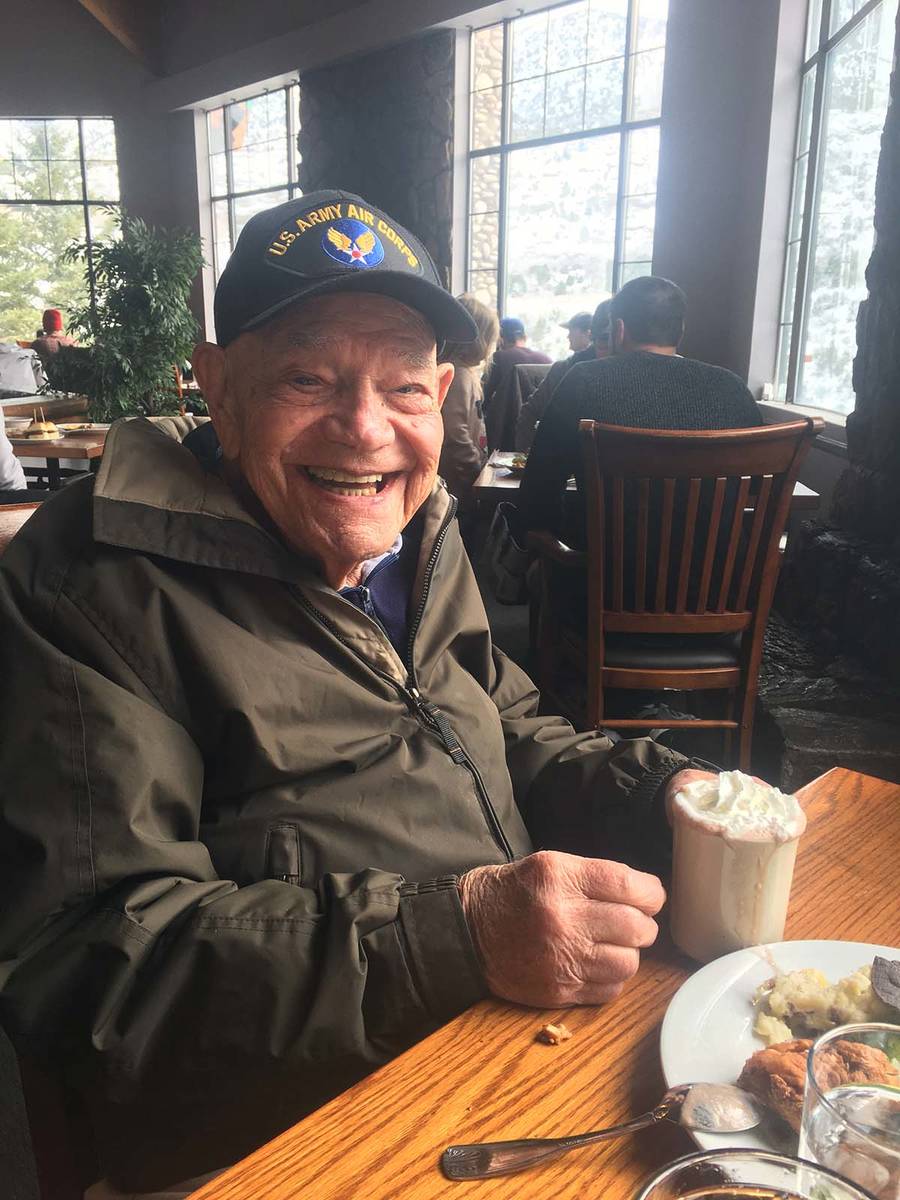 WWII Army veteran Edward Turken, 96, poses for a photo in November 2019. Turken died Sunday aft ...