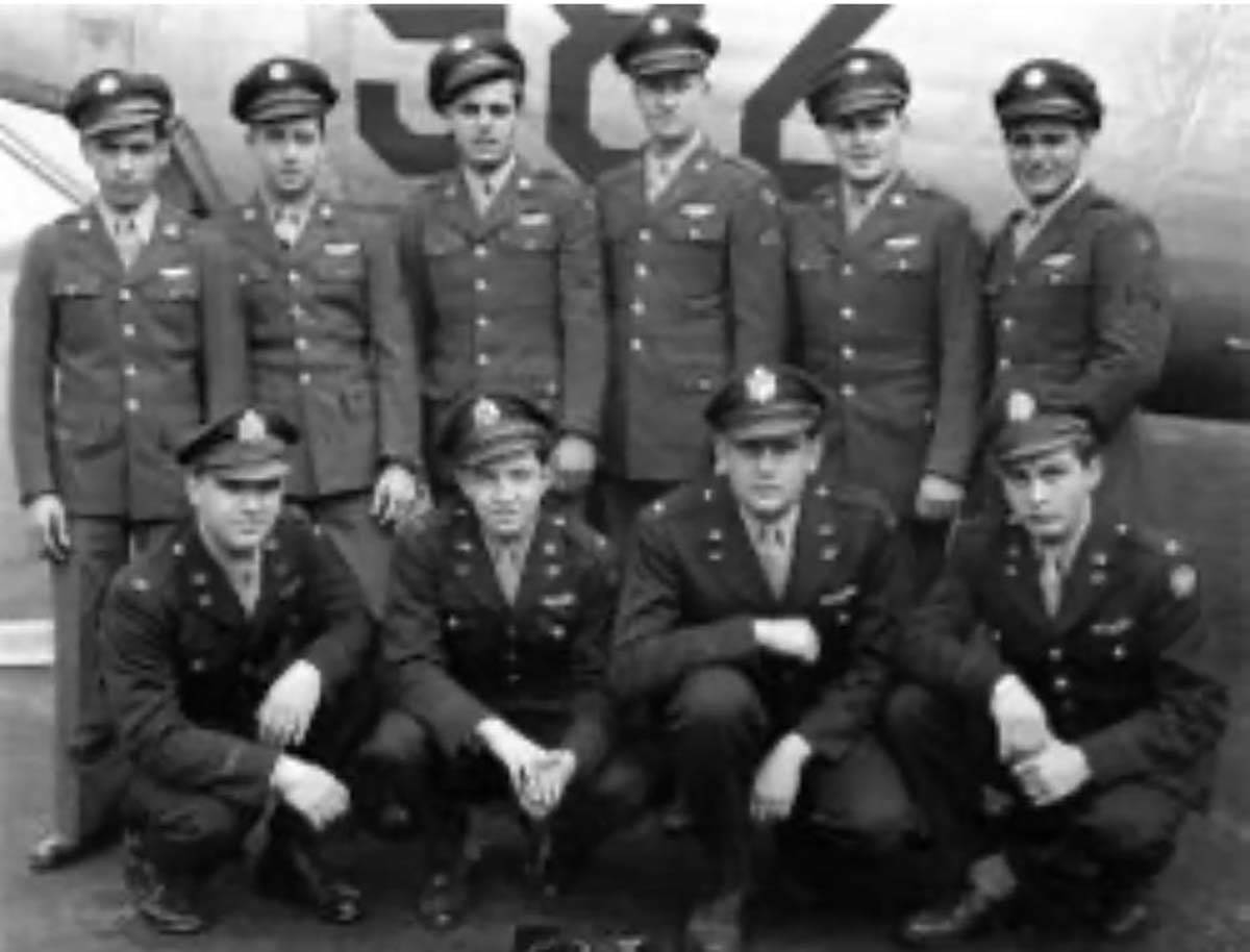 A photo of the B-24 bomber crew that WWII veteran Edward Turken served in in 1944. Turken died ...