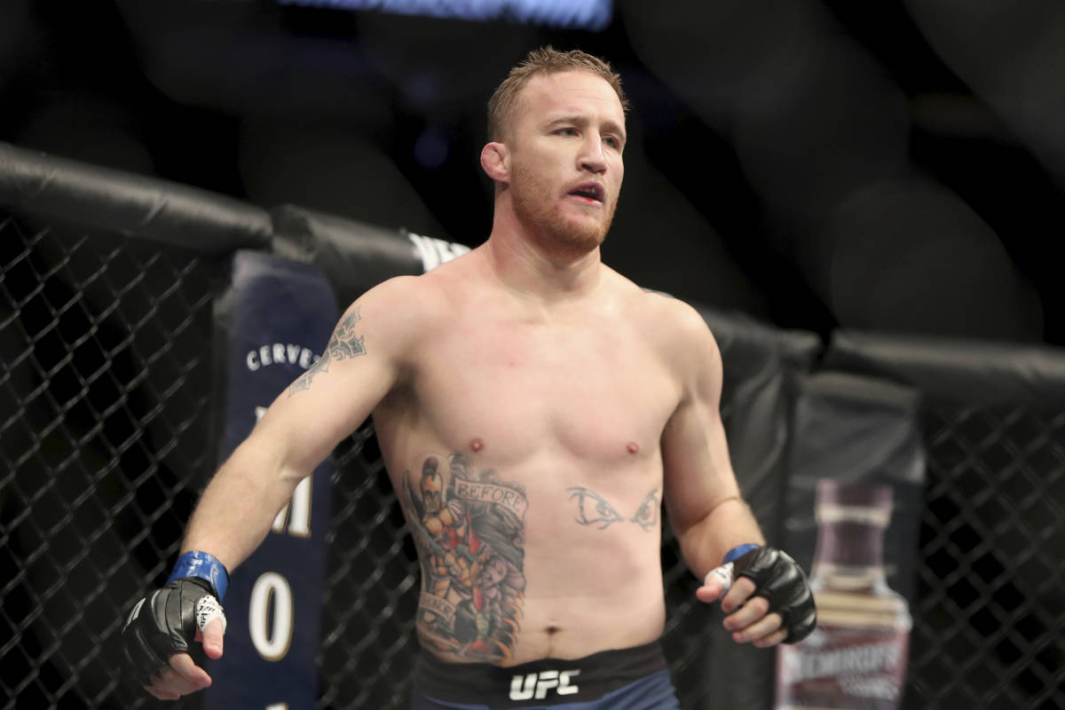 Justin Gaethje is seen before his mixed martial arts bout at UFC Fight Night, Saturday, March 3 ...