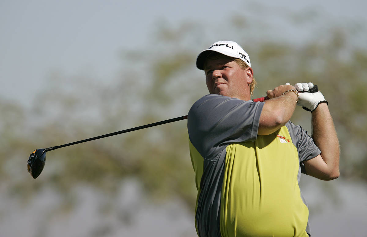 JOHN LOCHER/REVIEW-JOURNAL PGA player John Daly tee's off during the first day of the Frys.com ...