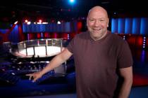 Ultimate Fighting Championship President Dana White in the VIP area overlooking the arena durin ...